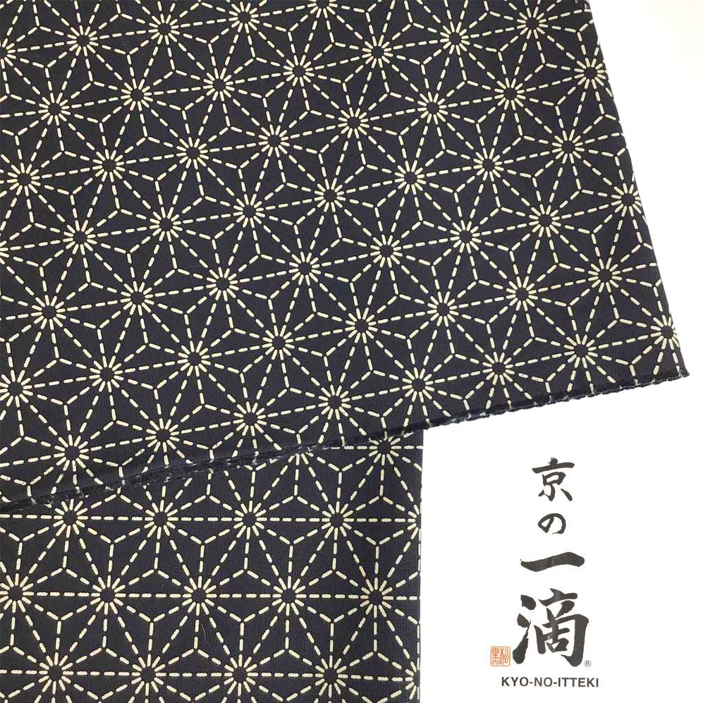 1m 単位 切り売り 麻刺子 和柄 和調 プリント生地 124cm巾 綿100％ 生地 布 布地 日本製 ハンドメイド ..