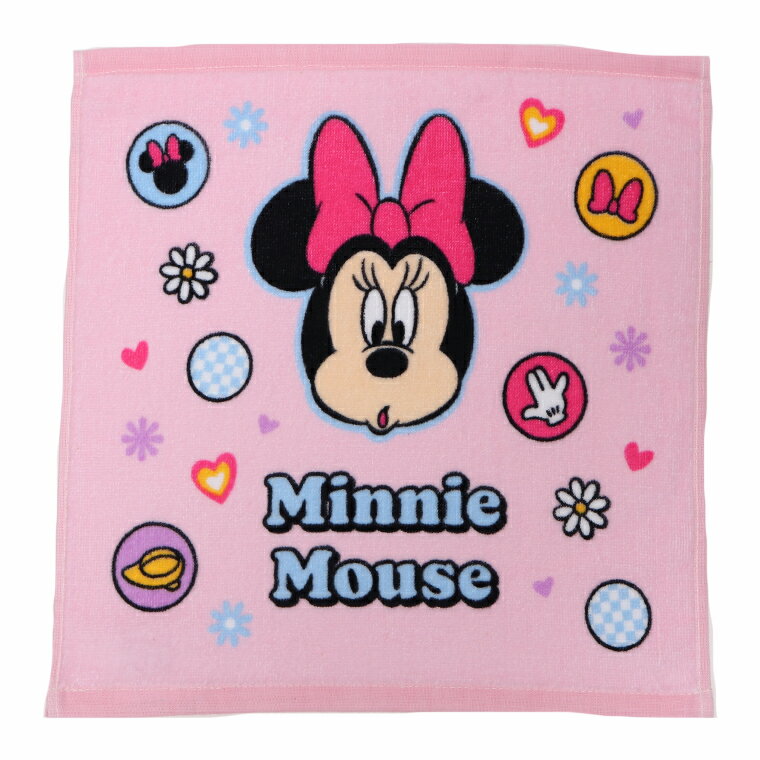 ミニーマウス　ウォッシュタオル　35cm×35cm　ミニーちゃん Minnie　ピンク　ディズニー　Disney　タオ..