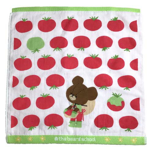 くまのがっこう　ウォッシュタオル　とまと　綿100％　西川　 34cm×36cm 大人気　ちばふとん店