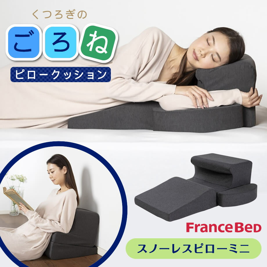 スノーレスピロー ミニ mini ごろねピロー クッション FranceBed フランスベッド 枕 おひるね くつろぎ フロアクッション アームクッション ヘッドクッション 横向き寝 寄りかかり うつぶせ寝 枕 まくら 横寝用 横寝 枕 マクラ 折り畳み可能 いびき防止 360264000 P10