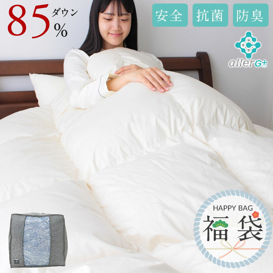 【福袋 2026】羽毛布団 シングル 2点セット ダウン85％ 除湿機能付きふとん収納袋付き あったか 羽毛布団は日本製 シングルロングサイズ シングルサイズ ハッピーバッグ ラッキーバッグ 初売り 帰省 抗菌 防臭 防ダニ CILシルバーラベル取得 2025 年内発送のサムネイル