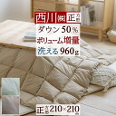 夏!早得★最大5,000円クーポン 西川 羽毛こたつ掛布団 正方形 210×210cm 洗える こたつ布団 ホワイトダウン 増量0.96kg 抗菌加工 こたつ掛け布団 大判サイズ 適用天板サイズ80×80cm～90×90cm ウォッシャブル 無地 ゆったり 大きいの商品画像