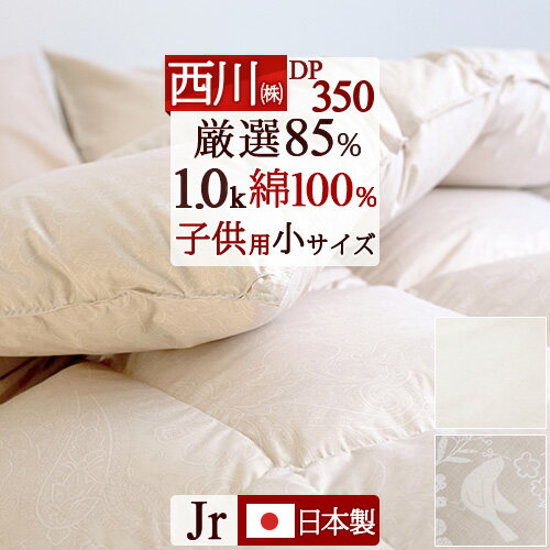 SS★10％引＆最大5,000円引クーポン 西川 羽毛布団 ジュニア 【西川掛布団カバー特典付】 子供用 小さいサイズ 綿100…