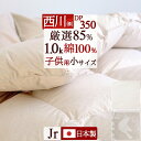 西川 羽毛布団 ジュニア 【西川掛布団カバー特典付】 子供用 小さいサイズ 綿100％ ダウン85% 中央増量 あったか1.0kg DP350 350dp ぬくもり仕上げ 日本製 東京西川 リビング 掛布団 掛け布団 ふとん ジュニアサイズ