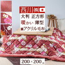 全品P5&クーポン★GW限定〜6日迄 西川 こたつ布団 正方形 日本製 西川 こたつ掛け布団 正方形 薄型タイプ コタツ布団 おしゃれ 抗菌 防臭 防ダニ 20...