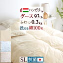 9/18限定★11%OFFクーポン 羽毛肌掛け布団 シングル グース93% ダウンケット 夏用 洗える 綿100% 羽毛ふとん 生地 日本製 羽毛布団 ハンガリ...