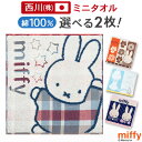 7/18限定★11%OFFクーポン ミッフィー ミニタオル 25×25cm 2枚セット ディック ブルーナ ミニタオルハンカチ 西川 日本製 リビング 東京西川...