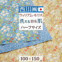 全品P5&クーポン★GW限定〜6日迄 モリスギャラリー 羽毛肌掛け布団 ハーフ 150×100cm 西川 夏用 洗える 羽毛ふとん ゴールデンリリー ダウン50...