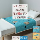 最大2万円OFFクーポン★マラソン マタノアツコ 肌掛け布団 ハーフ 140×100cm 西川 毛布 兼用 肌布団 洗える あったか 暖か またのあつこ 猫と木...