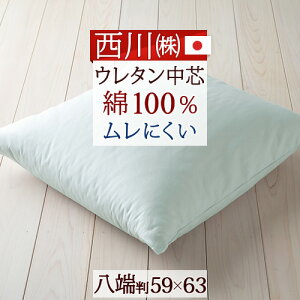 マラソン★最大5,000円クーポン 【西川・座布団・日本製】側生地「綿100％」座心地が快適 無地 ヌード 座布団 1枚 (八端判）59×63cm ざぶとん（59×63cm） 中芯 座ぶとん