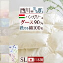 さぁ!春活★最大5,000円クーポン 羽毛肌掛け布団 ダウンケット シングル 西川 東京西川 グース 羽毛布団 夏用 洗える 側生地 綿100% ハンガリー産グースダウン90% ふんわり0.3kg 日本製 西川リビング 羽毛肌布団 ウォッシャブル 薄手 薄い シ