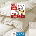 夏!早得★最大5,000円クーポン 西川 東京西川 リビング 羽毛布団 2枚合わせ クィーン 1年中使える 西川羽毛ふとん 無地 西川リビング 2枚合せ ハンガリー産グース90% 日本製 二枚合わせ ツインダウン