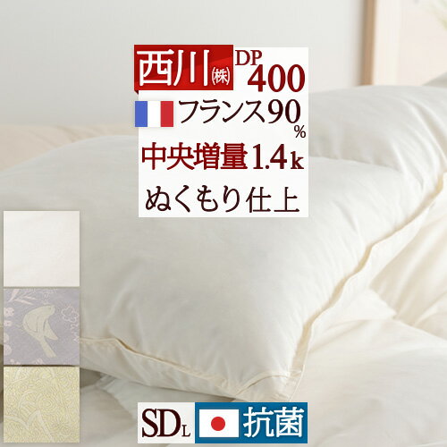 マラソン★最大5,000円クーポン 西川 羽毛布団 セミダブ