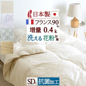 羽毛限定1000円引クーポン★羽毛肌掛け布団セミダブル西川羽毛布団増量0.4kg羽毛布団夏用日本製洗えるカナダ産ホワイトダウン93%ロマンス肌掛け布団羽毛肌掛け布団
