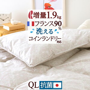 特別1000円クーポン★羽毛布団クィーン1.9kgフランス産ダウン85%DP360軽量生地ロマンス小杉羽毛ふとん送料無料羽毛掛け布団日本製羽毛掛布団クイーンサイズ日本製