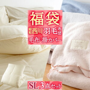 【羽毛福袋2020】昭和西川羽毛布団西川毛布西川掛布団カバー3点セットシングルホワイトマザーグースDP420毛布掛けカバーシングルサイズ