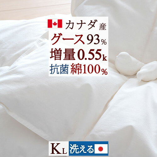 夏!早得★最大5 000円クーポン 羽毛肌掛け布団 キング キングサイズ ダウンケット グース 増量0.55kg 日本製 洗える 綿100％ カナダ産ホワイトグースダウン93% 羽毛布団 夏用 羽毛肌掛布団 抗菌…