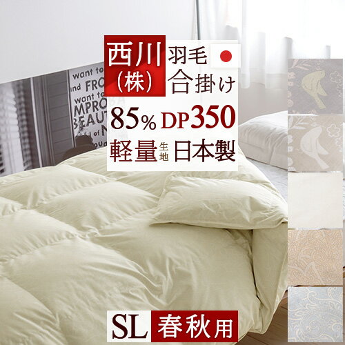 SS★10％引＆最大5,000円引クーポン 羽毛合掛け布団 合い掛け 東京 西川 シングル 春秋用 羽毛布団 シングル ダウン85% 0.7kg DP350 抗菌 日本製 羽毛合掛布団 羽毛掛け布団 掛布団 ふとん ぶとん シングルロングサイズ バイオアップ 西川ダウのサムネイル