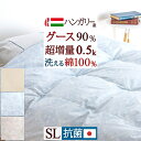 5/1限定★11％OFFクーポン 羽毛肌掛け布団 シングル ダウンケット グース 超増量0.5kg 夏用 洗える 綿100%生地 ハンガリー産グースダウン90% 日本製 シングルロングサイズ 羽毛布団 ロマンス小杉 抗菌防臭 花粉 防ダニ 肌ふとん ウォッ