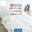 さぁ!春活★最大5000円クーポン ダウンケット 西川 シングル 長身用 超ロング230cm 羽毛肌掛け布団 夏 洗えるフランス産ホワイトダウン85％ 0.35kg 東京西川 肌掛け布団 羽毛布団 夏用 抗菌 羽毛肌布団 シングルロングロングサイズ 丸洗い