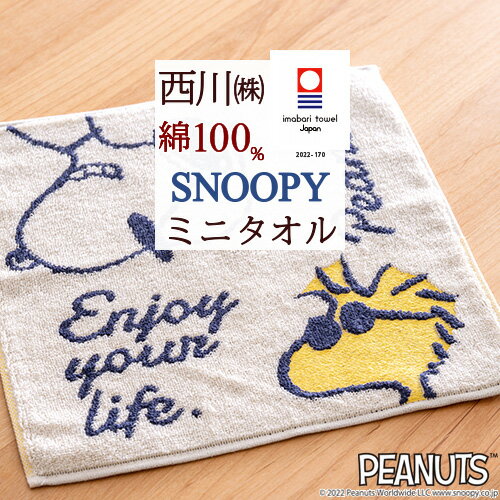 スヌーピー ミニタオル 今治タオル 25×25cm 2枚セット snoopy ミニタオルハンカチ 日本製 綿100％ 西川 東京西川 西川産業 ハンドタオル ハンカチタオル