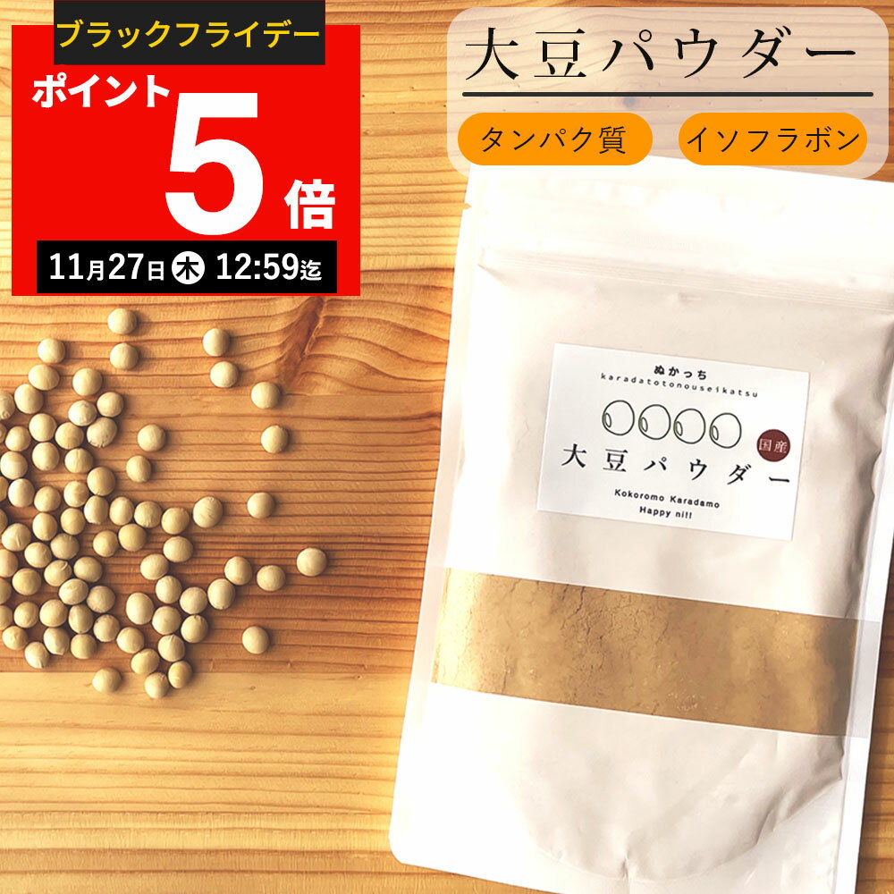 【期間限定P5倍！11月27日12:59まで】ぬかっち 大豆パウダー 120g l 食べる 大豆 ソイ 大豆粉 ソイパウ..