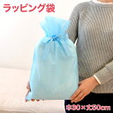 ラッピング袋 小物用 約 幅30×丈50cm 1枚 ブルー 【プレゼント ラッピング ラッピング用品 プレゼント用 布袋 不織布 素材 ギフト 包装 贈答 クリスマス おもちゃ オモチャ 玩具 お菓子 サンタ 青 水色 ライトブルー】【futonyasan】