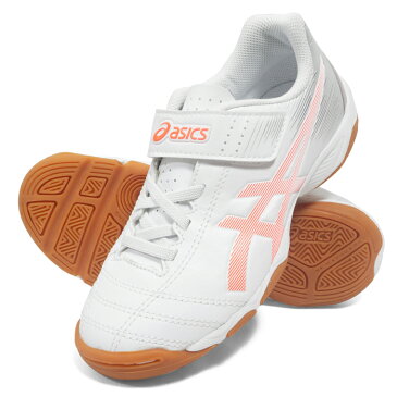 asics/アシックス ジュニア フットサルシューズ JUNIOLE 6 IN WHT/FCR 1104A044