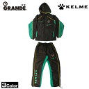 KELME・GRANDEのコラボ商品で高機能なウィンドブレーカースーツ 上下セット!! ※目シャカシャカした素材を使用。 ※裏地メッシュ付きのウィンドブレーカーです。 ▼ジャケット▼ ・フルジップタイプ。 ・両サイドポケット付き(ファスナー・ボタン等なし)。 ・フードは紐付きで調整可能です。 ・左胸のグランデロゴは刺繍ワッペン縫い付け。 ・胸元や背面のロゴはラバープリント。 ▼パンツ▼ ・左腿のグランデロゴは刺繍ワッペン縫い付け、ケルメロゴはラバープリント。 ・両サイドにポケットあり(ファスナー・ボタン等なし)。 ・裾口はドローコードで調整可能です。 material ポリエステル100％ size S　　着丈68cm　横幅54cm　総丈100cm　股下69cm　　 M　　着丈71cm　横幅57cm　総丈103cm　股下72cm　　 L　　着丈74cm　横幅60cm　総丈106cm　股下75cm　　 XL　　着丈77cm　横幅63cm　総丈109cm　股下78cm　　 color BLKGRN・BLKGRY・DGRY note ・店頭や他のネットショップでも販売しております。・ご注文のタイミングによって欠品の場合がございます。・サイズは商品により若干の誤差がございます。・ご利用の機器によっては実際の商品と色みが異なる場合がございます。・ご理解の上、お買物いただきますよう宜しくお願いします。 メーカー希望小売価格はメーカー商品タグに基づいて掲載しています