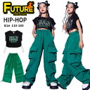 k-pop 衣装 緑 カーゴパンツ キッズダンス衣装 セットアップ 女の子 へそ出し トップス 半袖tシャツ ロングパンツ ゆるパンツ グリーン 韓国 ヒップホ...