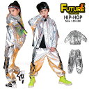 カーゴパンツ シルバーキッズ ダンス衣装 トップス キラキラ セットアップ ジャケット ワイドパンツ ダンスパンツ 銀色 ゆったり 女の子 男の子 ユニセックス...