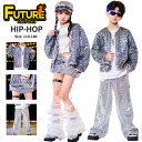 k-pop 衣装 シルバー スパンコール キッズ ダンス衣装 セットアップ へそ出し 長袖 ジャケット パンツ 銀色 チアダンス アイドル 衣装 女の子 男の子...