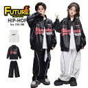 レーシング風 黒 レザージャケット キッズダンス衣装 セットアップ ヒップホップ コート 男の子 女の子 カーゴパンツ ヒップホップ ダンス衣装 子供服 カッコ...
