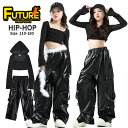 k-pop 衣装 キッズ へそ出し トップス ダンス衣装 女の子 セットアップ レザーパンツ かっこいい 黒tシャツ タンクトップ 韓国 ヒップホップ ワイドパ...