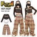 キッズダンス衣装 セットアップ 女の子 へそ出し トップス チェック柄 パンツ 長袖トップス ワイドパンツ キラキラ ベルト 韓国 k-pop ダンス 衣装 女...