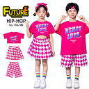 チアダンス 衣装 キッズ 小学生 チアガール 衣装 女の子 キッズダンス衣装 ヒップホップ セットアップ ローズ ピンク プリーツスカート チェック柄 tシャツ...