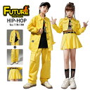 k-pop 衣装 チェック柄 黄色 キッズダンス衣装 セットアップ ヒップホップ へそ出し トップス 女の子 ミニ丈コート プリーツスカート シャツ 男の子 長...