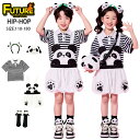 キッズ チアガール 衣装 パンダ かわいい キッズダンス衣装 セットアップ チアダンス 女の子 男の子 トップス サロペット パンダバッグ ソックス ヘアバンド パンダ 上下セット ダンスウエア k-pop 衣装 韓国 hiphop 舞台服 ダンス 発表会 団体服 動物 演出服 幼稚園