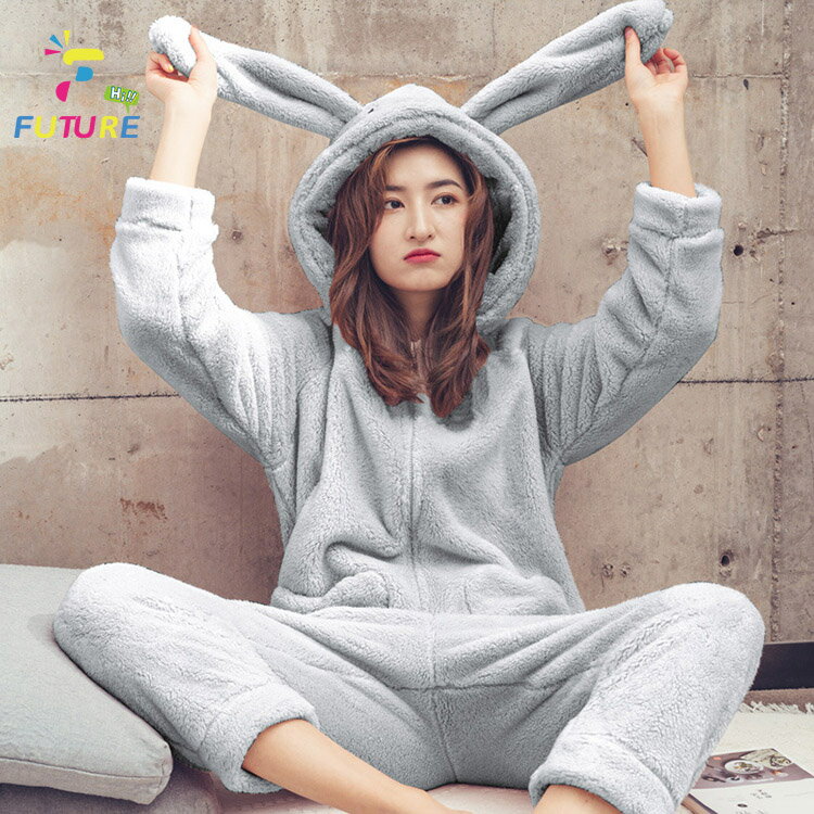 着ぐるみ パジャマ 可愛い 着る毛布 動物 大人用 モコモコ ルームウェア うさぎ レディース 冬物 モコモコパジャマ オールインワン 厚手 中学生 修学旅行 暖かい 寝巻き 冬 韓国 部屋着 防寒 フード付き プレゼント イベント 学園祭 文化祭 女子会 長袖