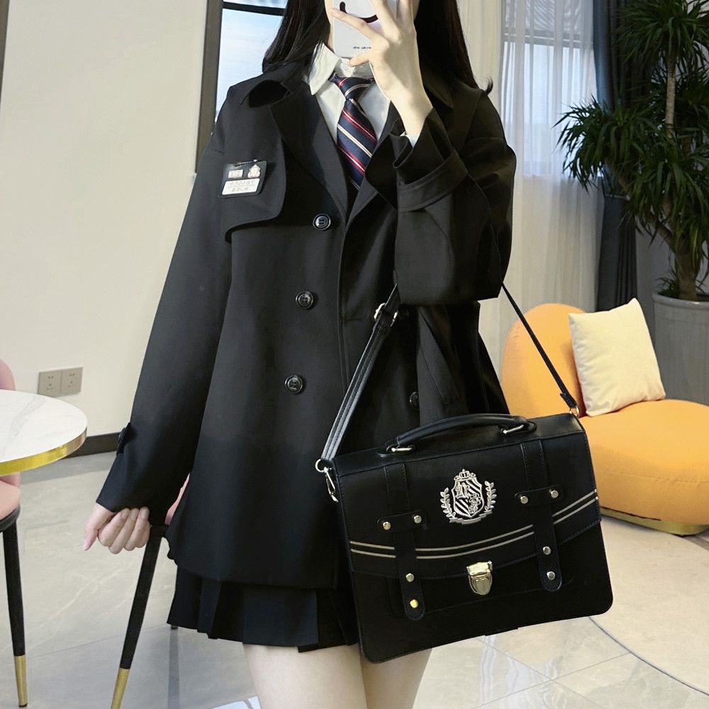 卒業式 スーツ 女の子 なんちゃって制服 入学式 スーツ セット 韓国 制服 ブラック ブラウン チェスターコート 入学式 卒服 高校生 JK 中学生 卒業式 小学校女子 スーツ 子供服 フォーマルスーツ スーツ ロングコート スカート コート 白 ブラウス 結婚式 ピアノ 発表会 長袖 2