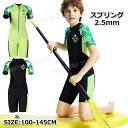 【300円クーポン】ウェットスーツ スプリング キッズ 男の子 2.5mm ウェットスーツ 子供用 少年 防寒 ダイビングスーツ キッズ 男の子 サーフィン ボディボード シュノーケリング 冷え対策 保温 立体裁断 クラゲ予防