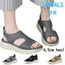 疲れないサンダル レディース 厚底 スポーツサンダル きれいめ 疲れない 厚底サンダル 軽量 4.5cm ヒール オフィスサンダル レディースサンダル 歩きやす...