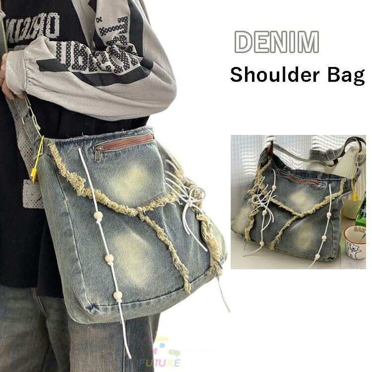 デニムトートバッグ大容量カジュアシ...