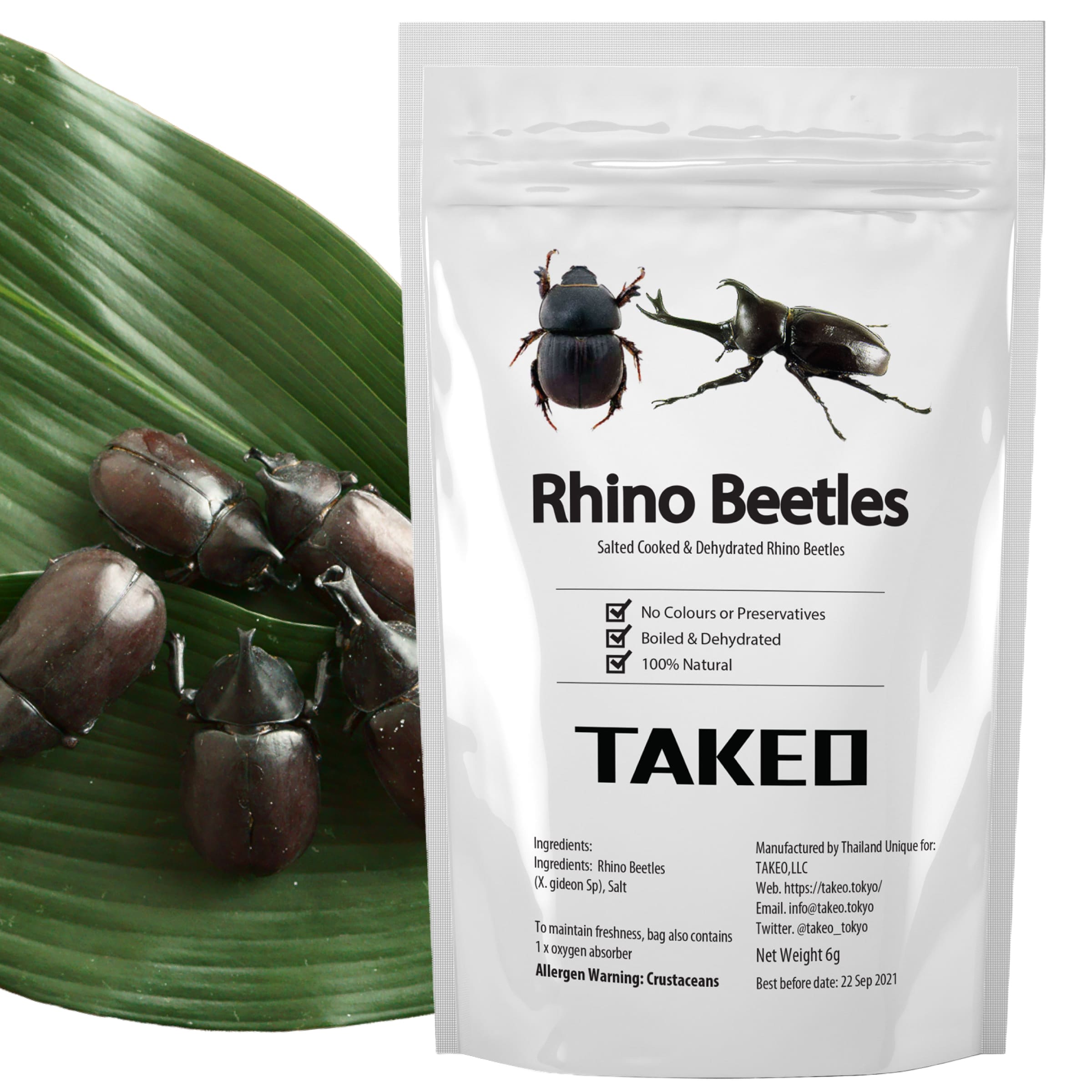 Rakuten - 昆虫食TAKEO カブトムシ 6g 塩味 そのまま食べれる昆虫食 昆虫スナック 初心者 ギフト プレゼント 罰ゲーム非推奨 国内正規品【創業10年】【シリーズ累計18万袋突破】