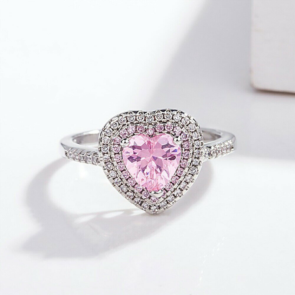 【期間限定DEALポイントバック15％】 【在庫限り】 リング ハート ジュエリー ピンク ジルコニア 指輪 シルバーアクセサリー ヒップホップ アクセサリー ジュエル jewel レゲエ クラブCLUB メンズ 男女兼用 HIPHOP ヒップホップ系 ストリート系