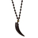 【期間限定DEALポイントバック15%】【普通郵便発送】 ネックレス 狼の牙 黒数珠ネックレス 首輪 紐 アクセサリー お守り 厄除け 魔除け 数珠 ブラック ...