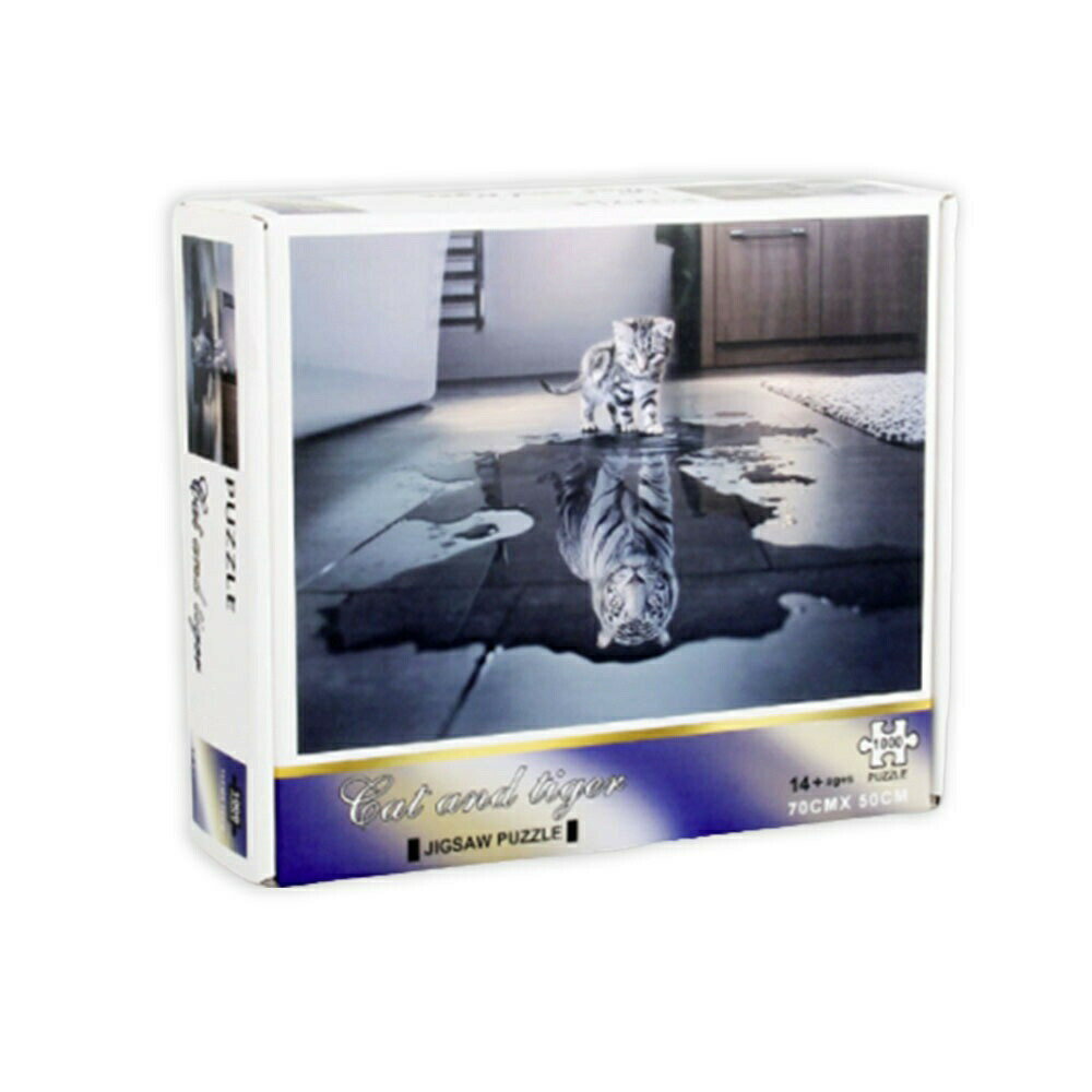 今だけ10%OFF 12/11終了 ジグソーパズル 猫 虎 トラ ネコ CAT 1000ピース 1000 パズル ホワイトタイガー アニマル 動物 白虎 知育玩...