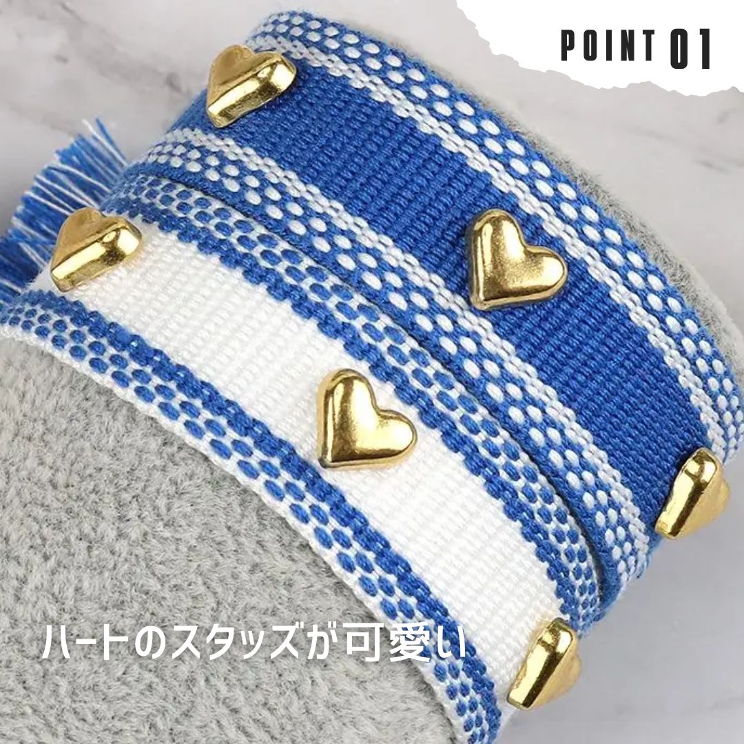 futurshopの【在庫限り】【期間限定DEALポイントバック15％】【普通郵便発送】 ミサンガ ハート スタッズ キラキラ ブレスレット アンクレット アクセサリ— ボヘミアン カラフル 飾り物 母の日 こどもの日 敬老の日 贈り物 クリスマスのプレゼント 辰年 開運アップ 開運アイテム 恋愛運｜アングル2