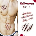 【期間限定DEALポイントバック15%】【普通郵便発送】 ハロウィン シール ーVer2ー キズ 獣の爪 傷シール 特殊メイク 傷メイク ゾンビメイク タトゥーシール 傷口 グッズ 血糊 血のり ゾンビ 囚人 コスプレ 仮装 特殊メイク 雑貨 ホラー リアル 本格的 誕生日