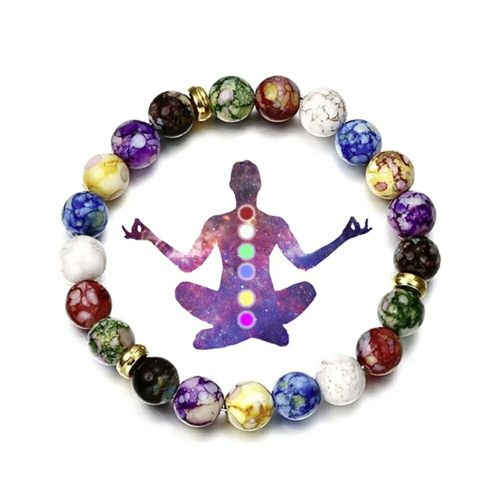 【期間限定DEALポイントバック15%】【普通郵便発送】 ブレスレット カラフル ヒーリング ヨガ パワーストーン 数珠 シンプル ジュエリー アクセサリー ス...